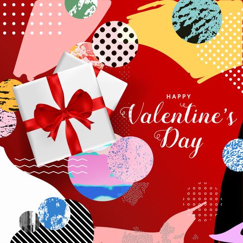 Gelukkige de typografieaffiche van de Valentijnskaartendag, romantisch vector de illustratieontwerp van de groetkaart