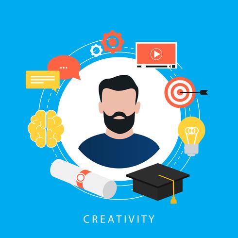 Onderwijs, e-learning, online cursussen, tutorials, online les, video training, universitair diploma platte vector ilustration ontwerp voor webbanners en apps