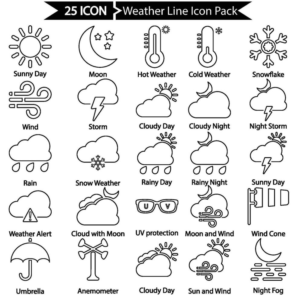 weer schets icoon pak vector