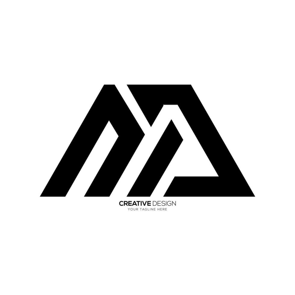 brief md modern vlak uniek vorm abstract monogram typografie logo. m logo. d logo vector