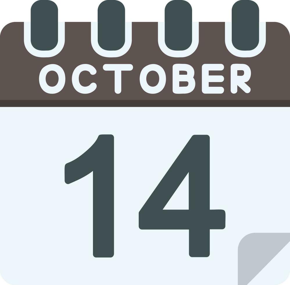 14 oktober vlak icoon vector