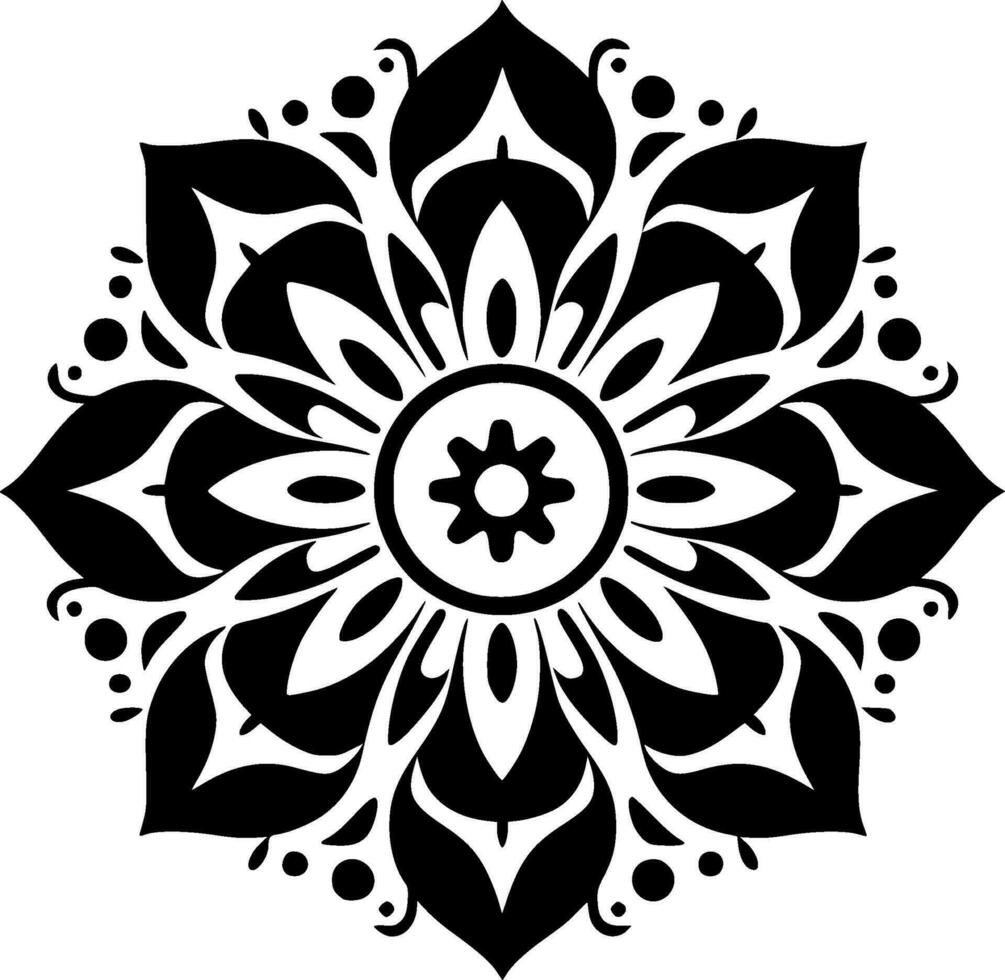 mandala, minimalistische en gemakkelijk silhouet - vector illustratie