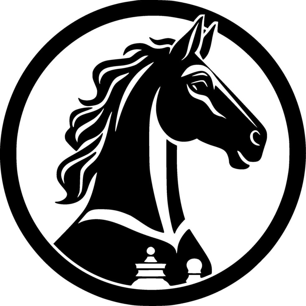 schaak - minimalistische en vlak logo - vector illustratie