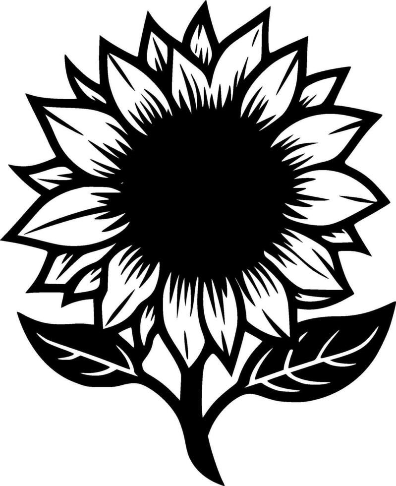 zonnebloem - minimalistische en vlak logo - vector illustratie