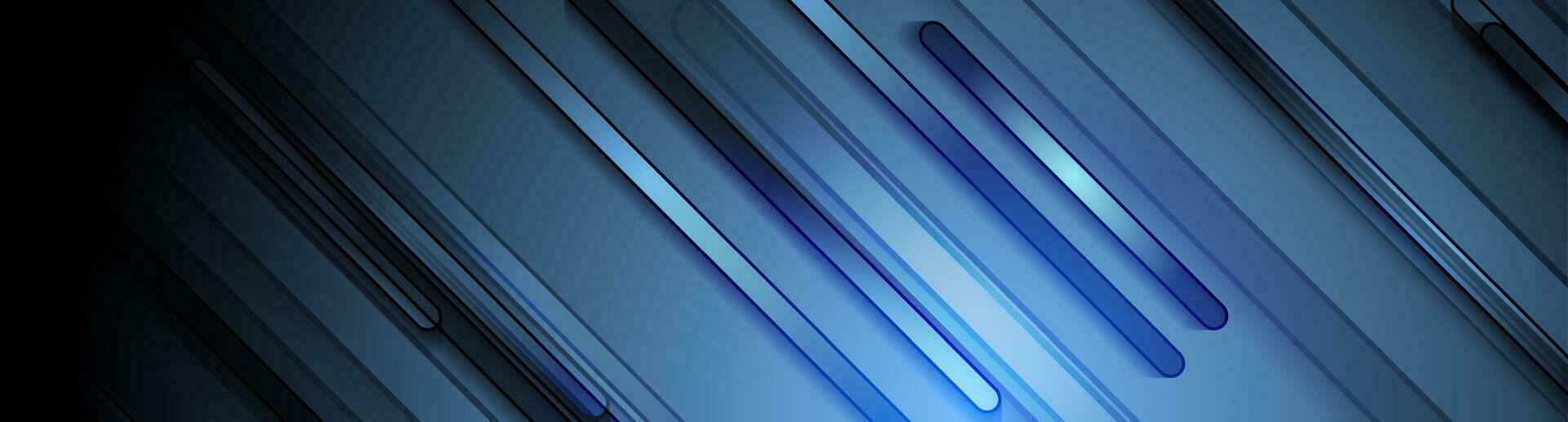 donker blauw strepen abstract meetkundig banier vector