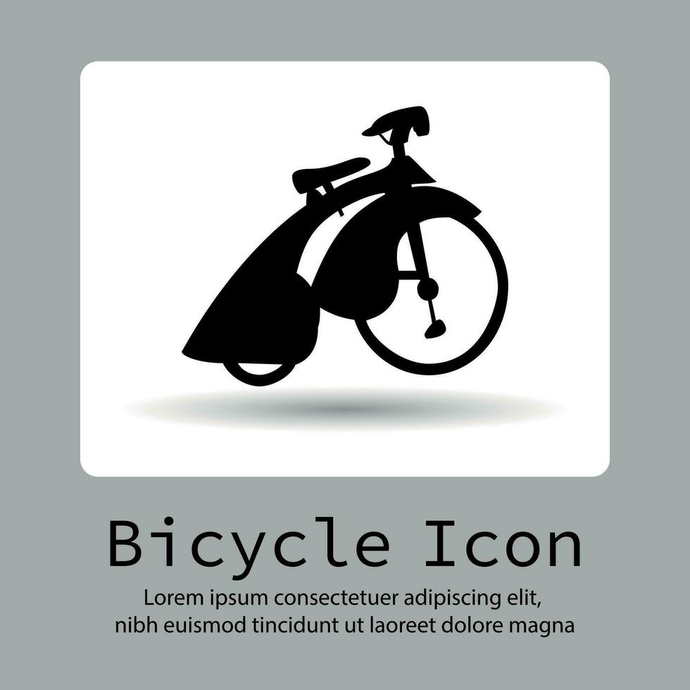 fiets icoon, fiets icoon, fiets silhouet, fiets vector silhouet Aan een vlak knop vector.
