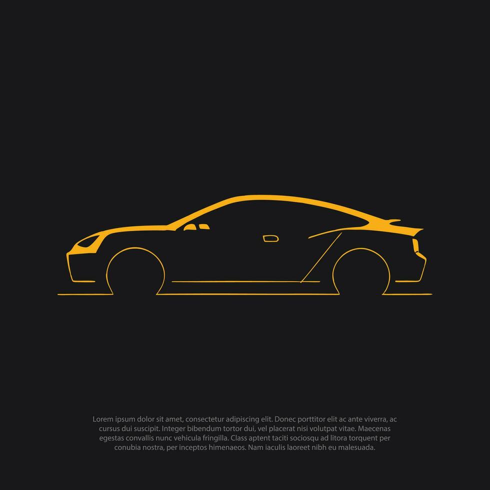 gemakkelijk auto logo vector lijn kunst stijl voor automotive handelaar en Op maat vervoer reparatie. lichaam auto silhouet. wijnoogst modern Look, gedenkwaardig, schoon, uniek. van toepassing zijn naar web, muur, voorkant kantoor, app