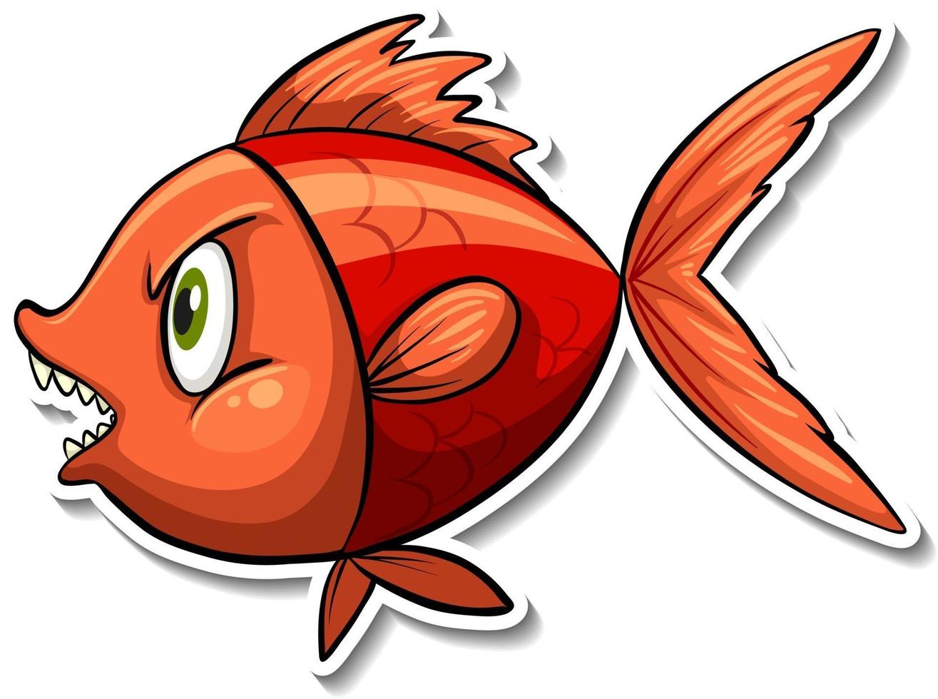 boze vis zee dier cartoon sticker vector
