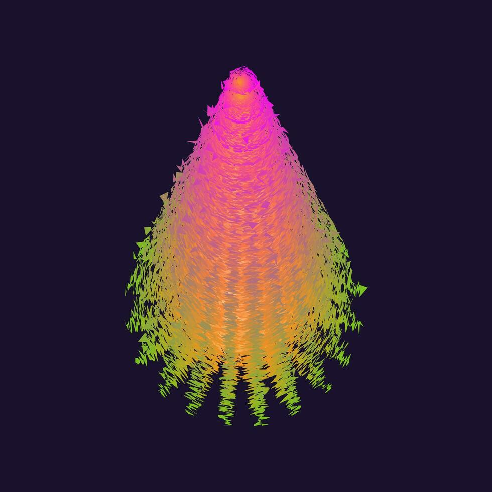 een computer gegenereerd beeld van een boom met een regenboog patroon vector