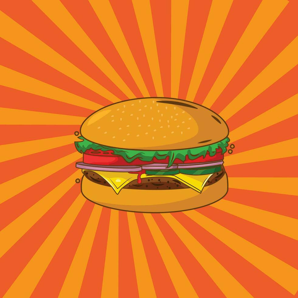 illustratie vector grafisch van hamburger