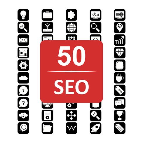 Set van Vector SEO Search Engine Optimization pictogrammen