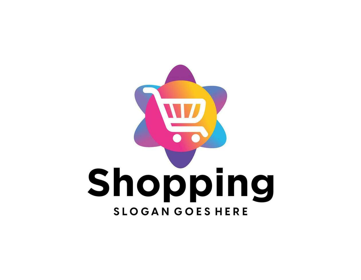 e-commerce winkel logo ontwerp vector sjabloon, kar zak glimlach logo symbool icoon sjabloon