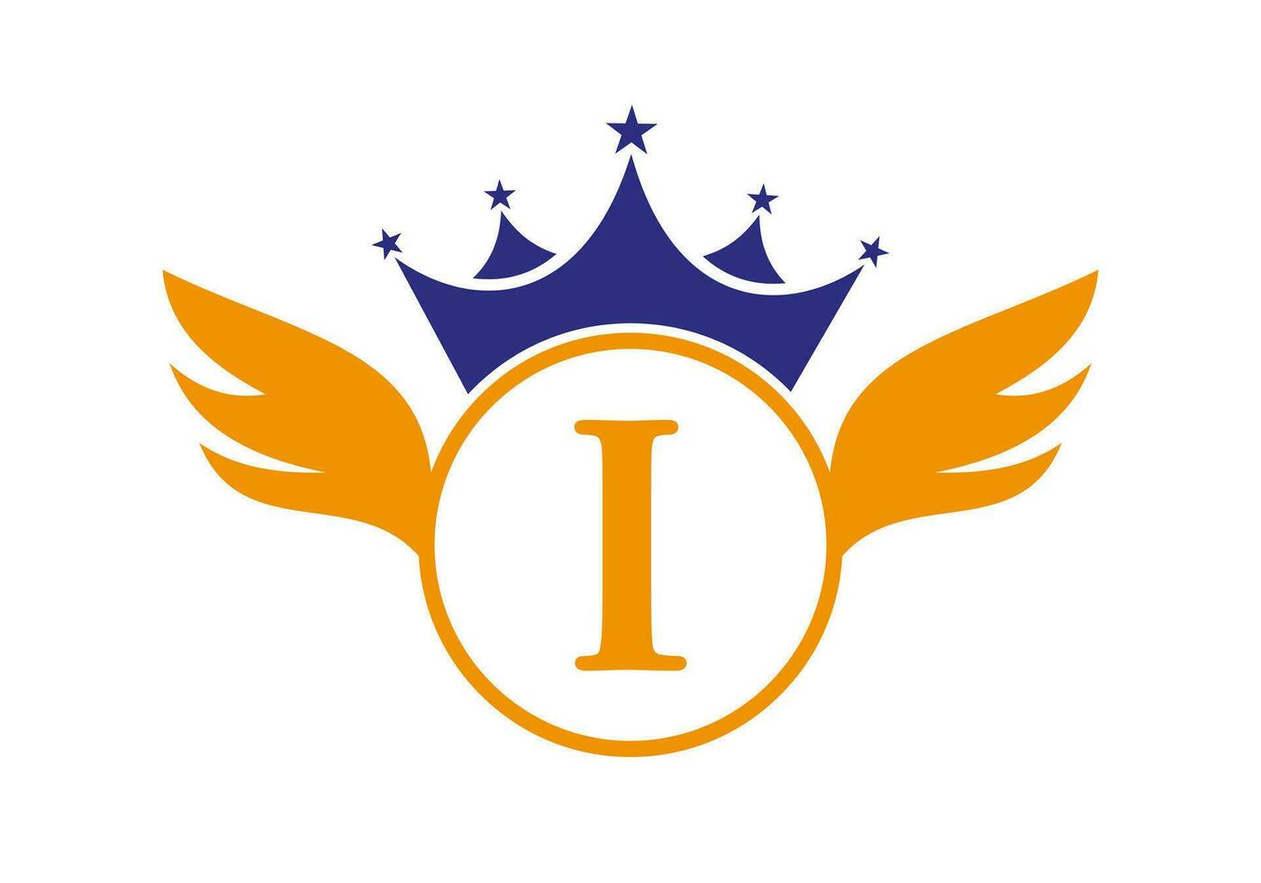 brief ik vervoer logo met vleugel, schild en kroon icoon. vleugel logo Aan schild symbool vector