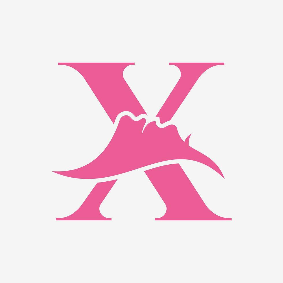 vrouw gezicht logo Aan brief x. schoonheid spa symbool met vrouw gezicht icoon vector
