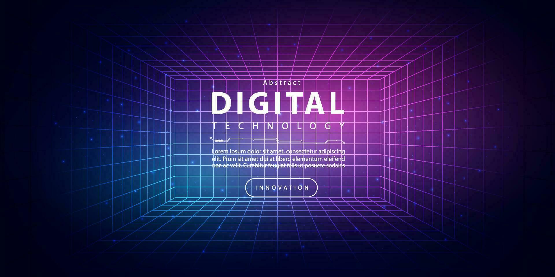 digitaal technologie metaverse neon blauw roze achtergrond, cyber informatie, abstract snelheid aansluiten communicatie, innovatie toekomst meta techniek, internet netwerk verbinding, ai groot gegevens, illustratie 3d vector