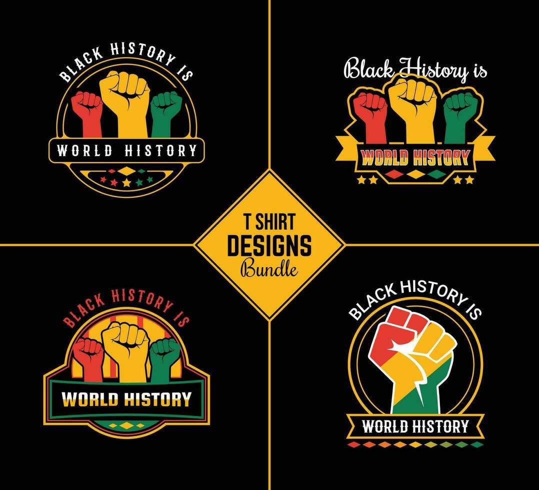 zwart geschiedenis maand t overhemd ontwerp bundel sjabloon reeks met zwart geschiedenis citaat en vector vorm