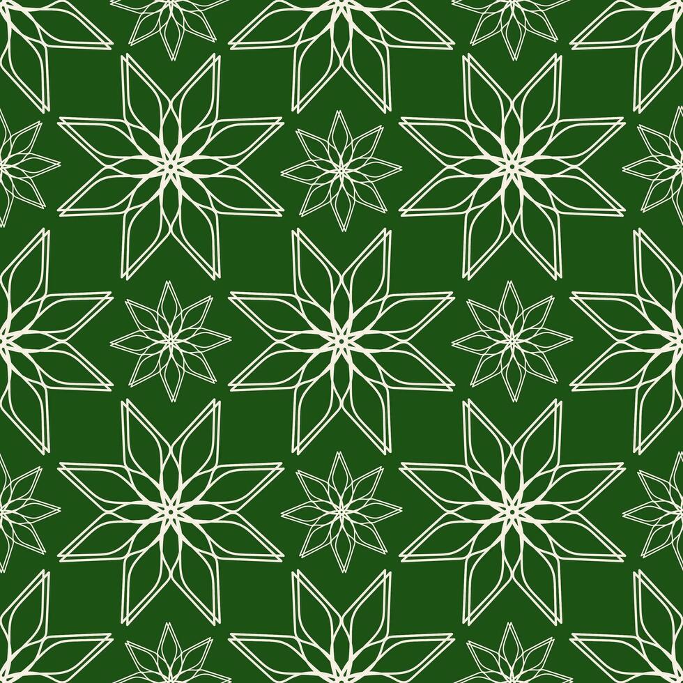 vector naadloos wijnoogst patroon van abstract wit kant bloemen Aan groen achtergrond