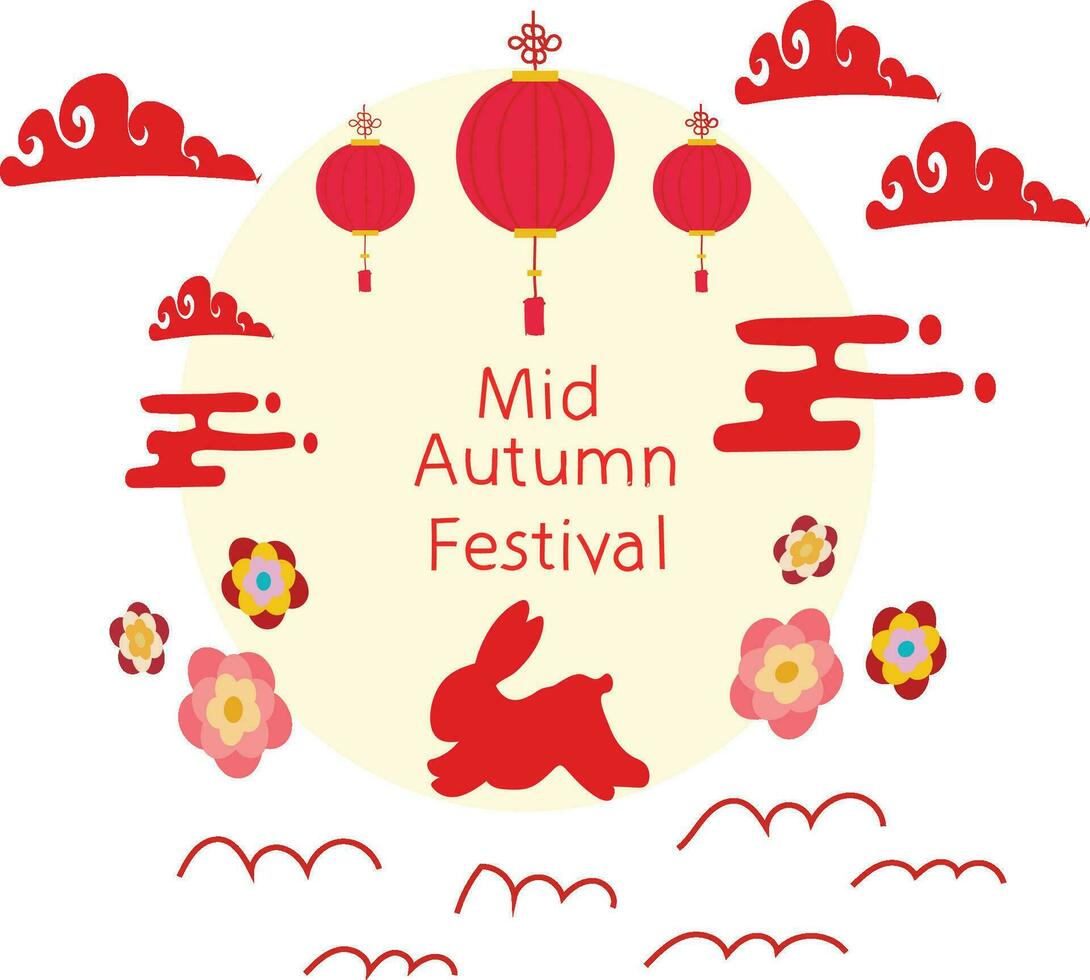 gelukkig midden herfst traditioneel festival vector