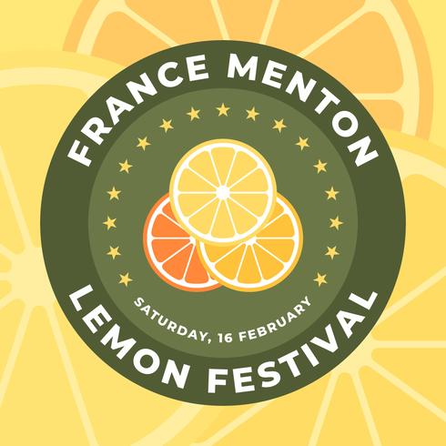 Menton Frankrijk Lemon Festival Badge Design vector