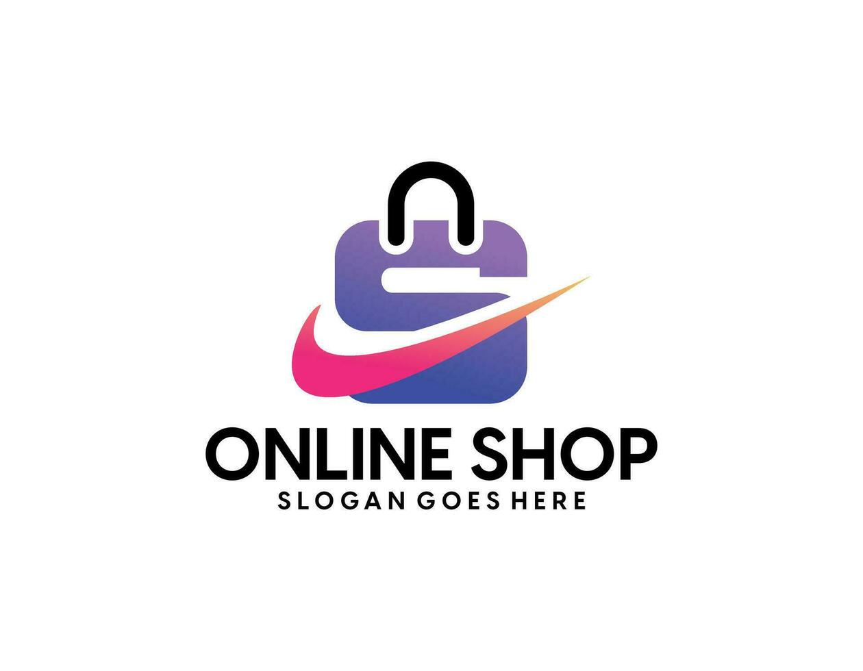 boodschappentas icoon voor online winkel bedrijfslogo vector