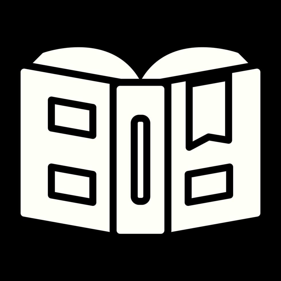 Open boek met bladwijzer vector icoon