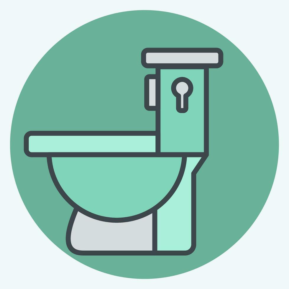 icoon toilet. verwant naar gebouw materiaal symbool. kleur maat stijl. gemakkelijk ontwerp bewerkbaar. gemakkelijk illustratie vector