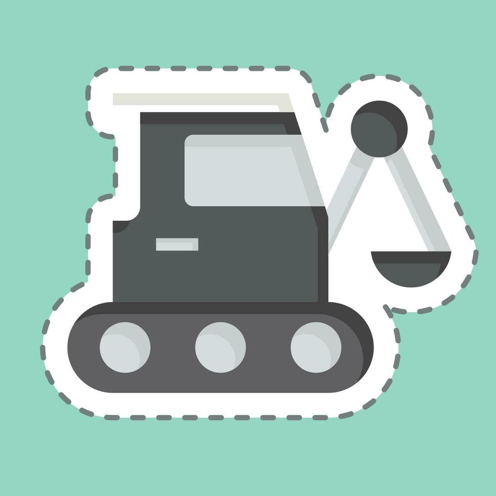 sticker lijn besnoeiing graafmachine. verwant naar gebouw materiaal symbool. gemakkelijk ontwerp bewerkbaar. gemakkelijk illustratie vector