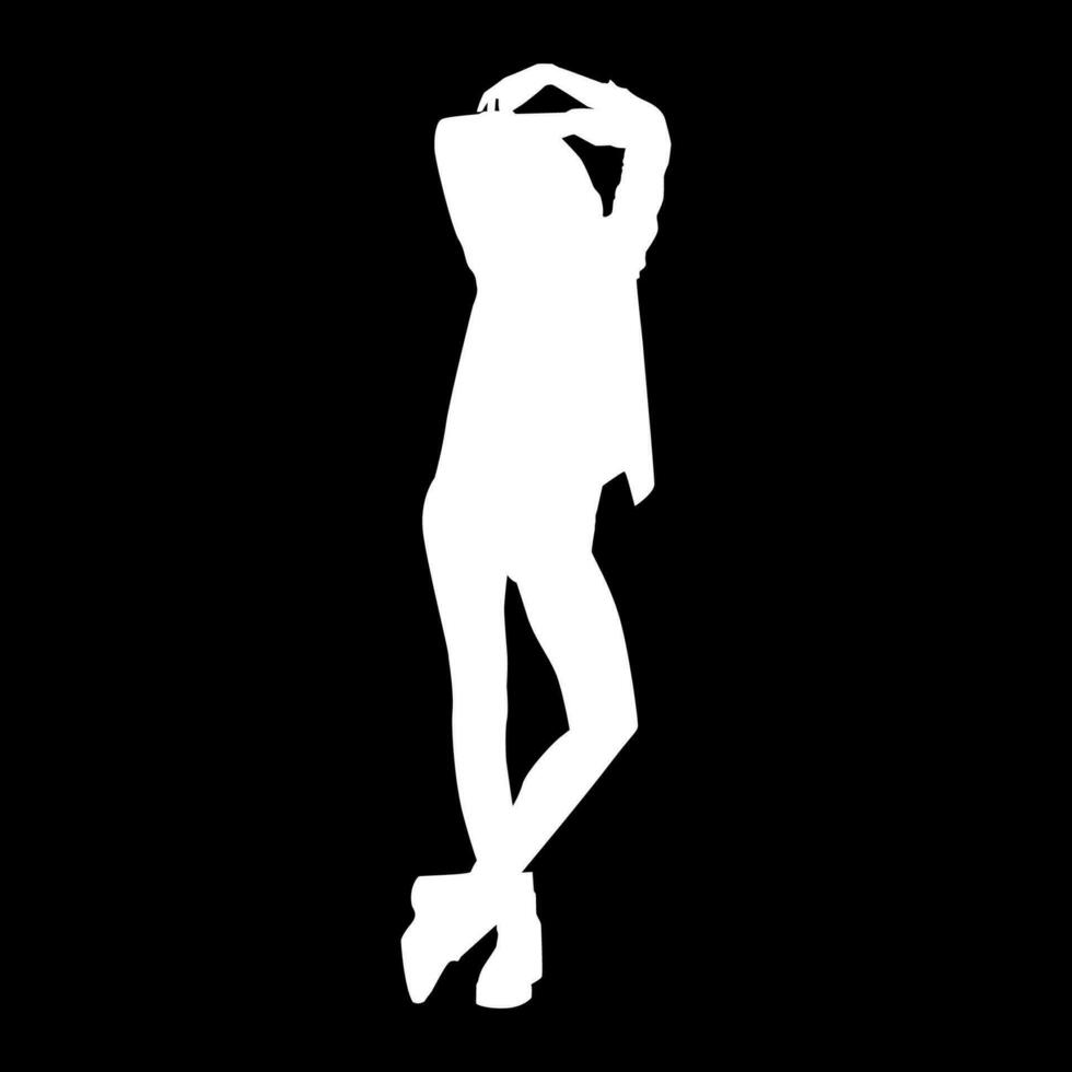 sexy vrouw houding silhouet. secretaris meisje. liefde en schoonheid element illustratie. fit voor element, achtergrond, banier, achtergrond, omslag. vector eps 10