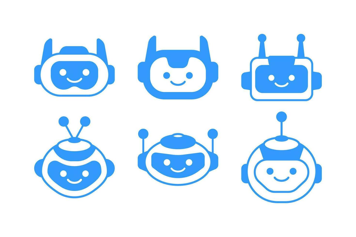 robot hoofd avatar vector ontwerp. tekenfilm mascotte robot hoofd icoon ontwerp
