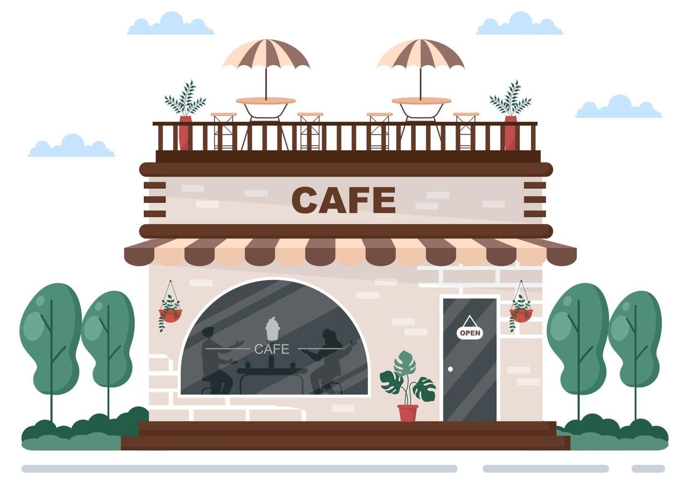 café of koffiehuis illustratie vector