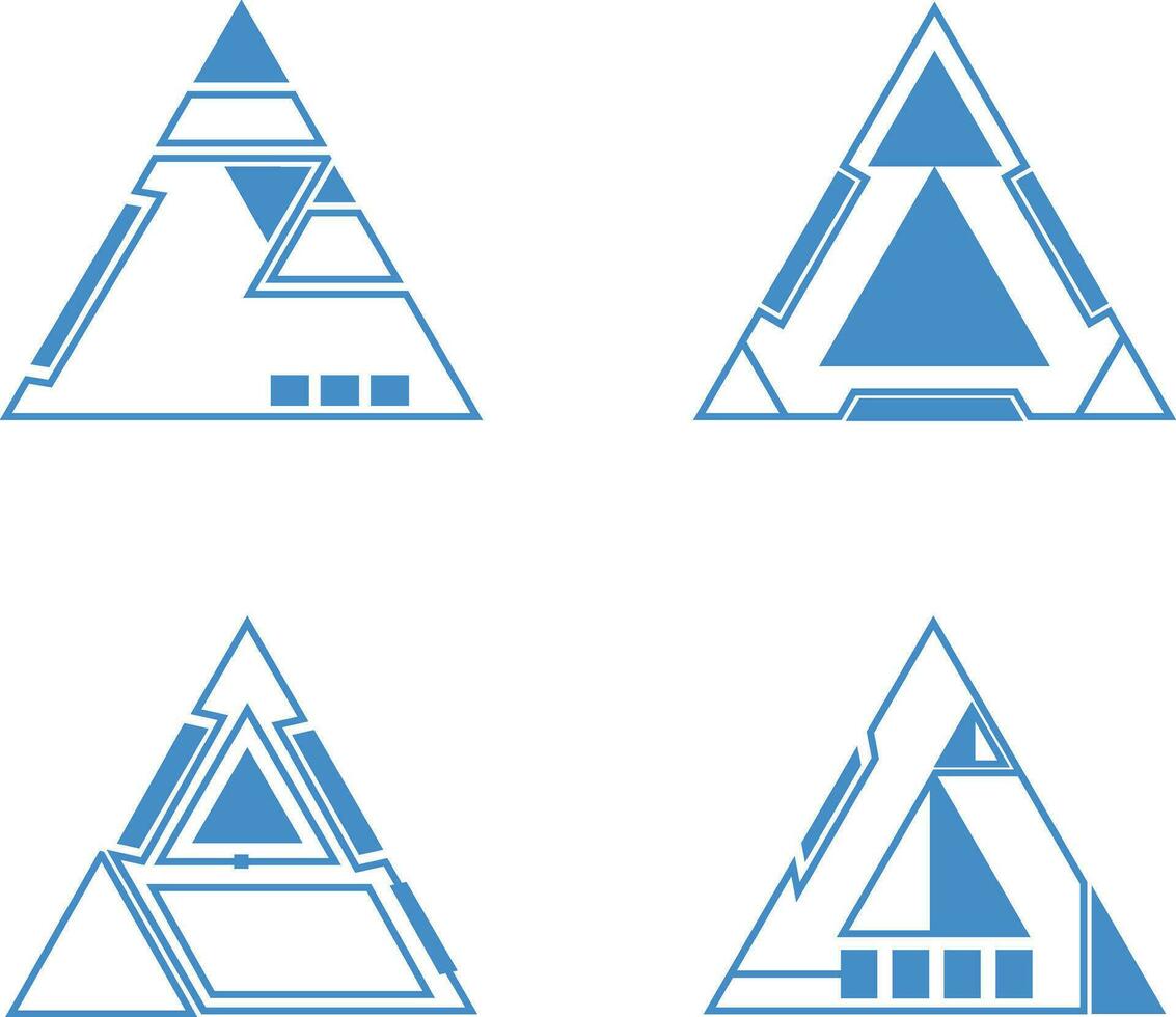 futuristische driehoek hud kader set. gemakkelijk ontwerp. vector illustratie