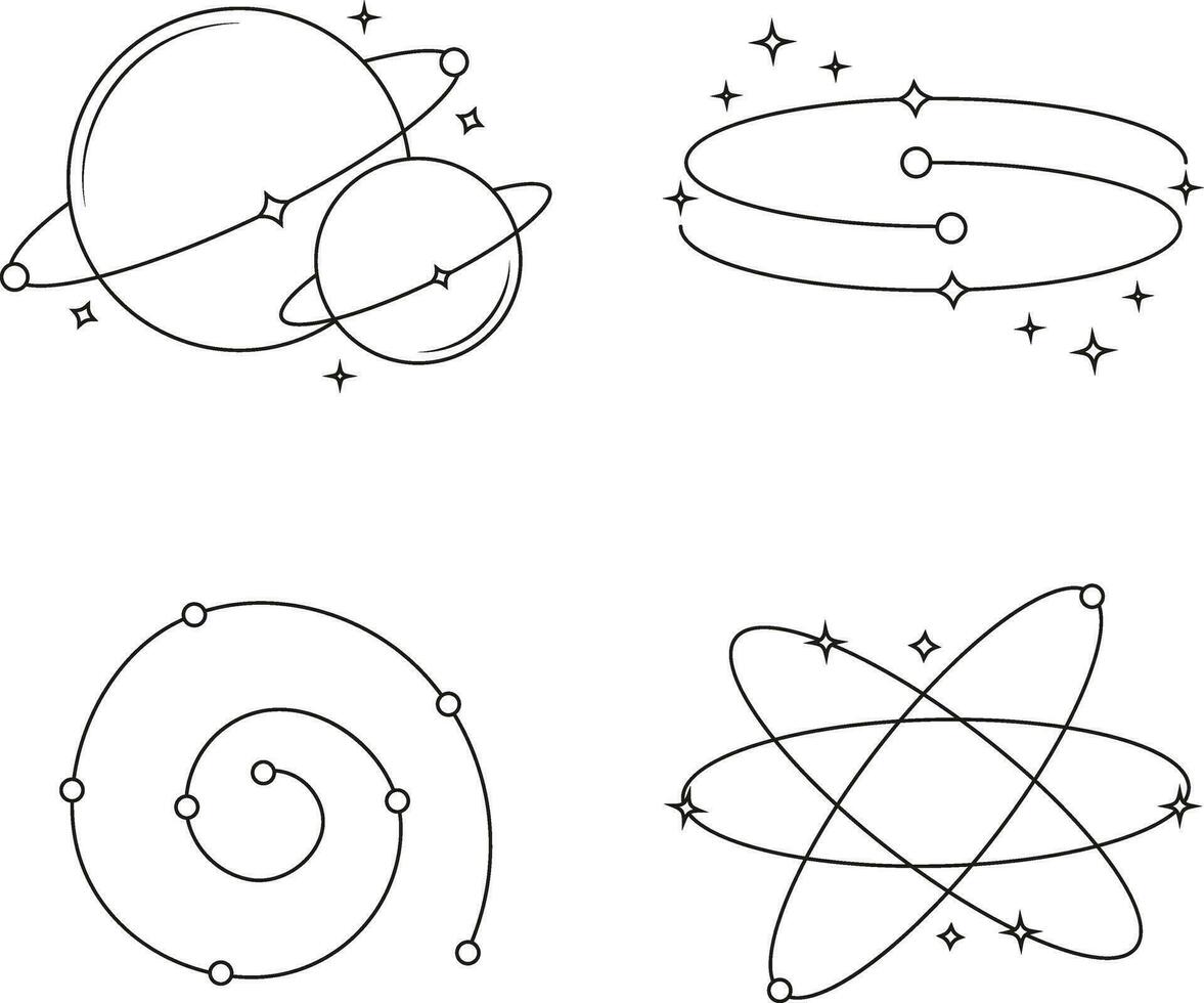 kosmisch wijnoogst minimalistische vorm geven aan. modieus lijn kunst met ster. geïsoleerd vector