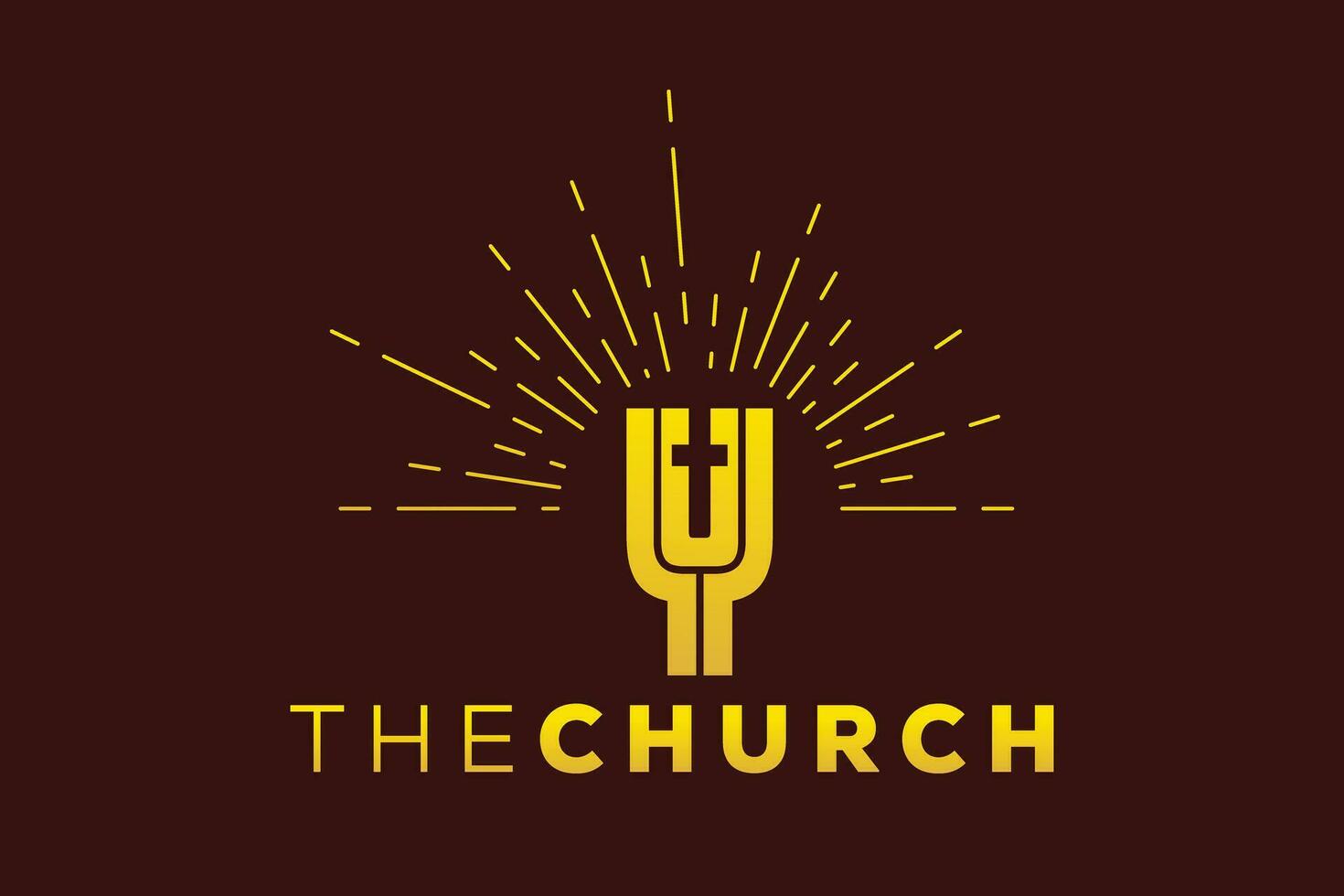 modieus en professioneel brief y kerk teken christen en vredig vector logo ontwerp