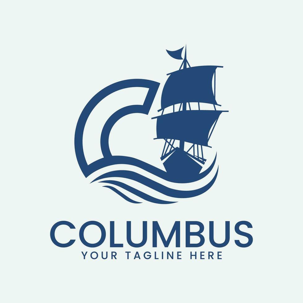 Columbus logo vector illustratie ontwerp
