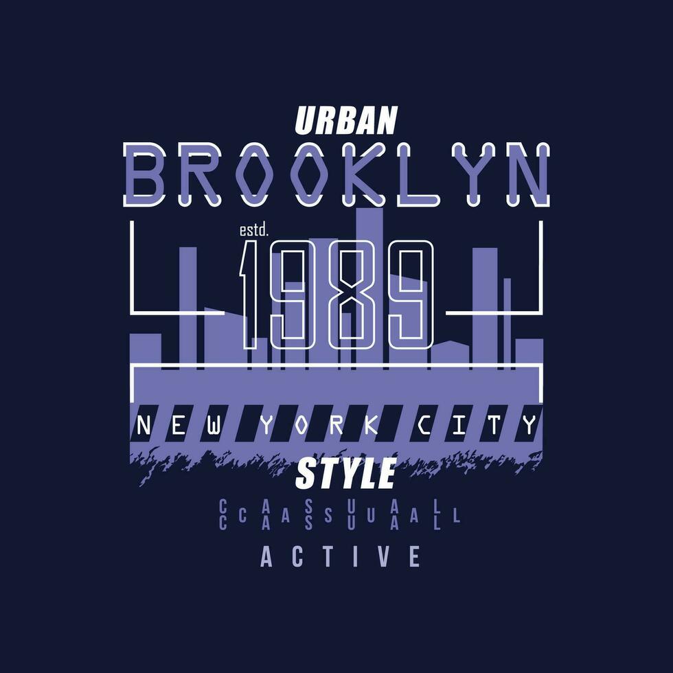 Brooklyn stedelijk straat, grafisch ontwerp, typografie vector illustratie, modern stijl, voor afdrukken t overhemd