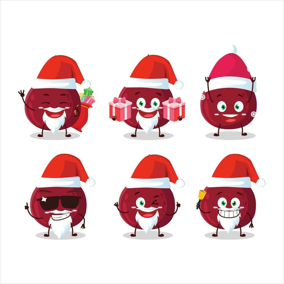 de kerstman claus emoticons met nieuw ui tekenfilm karakter vector
