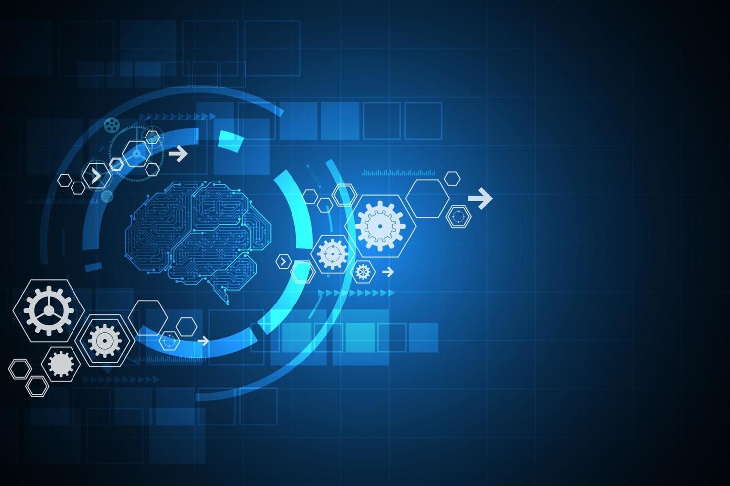 vector abstracte achtergrond technologie elektronische hersenen.