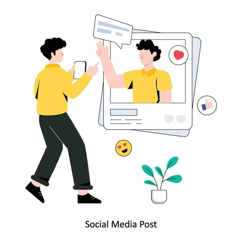 sociaal media post vlak stijl ontwerp vector illustratie. voorraad illustratie