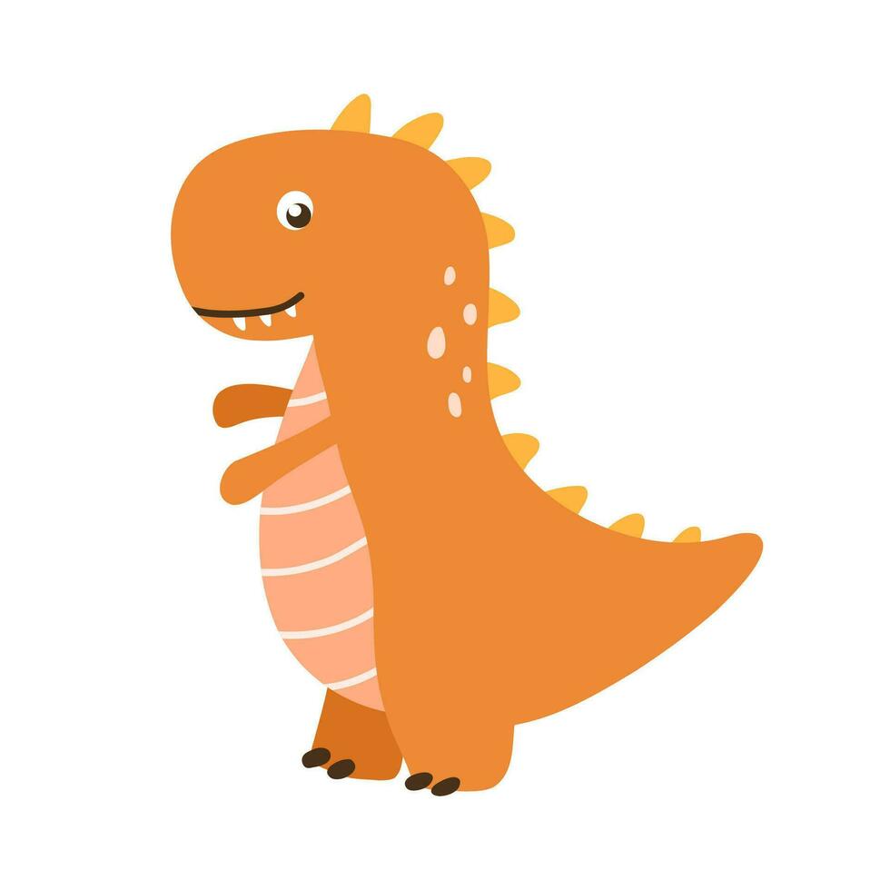 schattig weinig baby dinosaurus t-rex. vector kleurrijk illustratie geïsoleerd Aan wit achtergrond voor kinderen