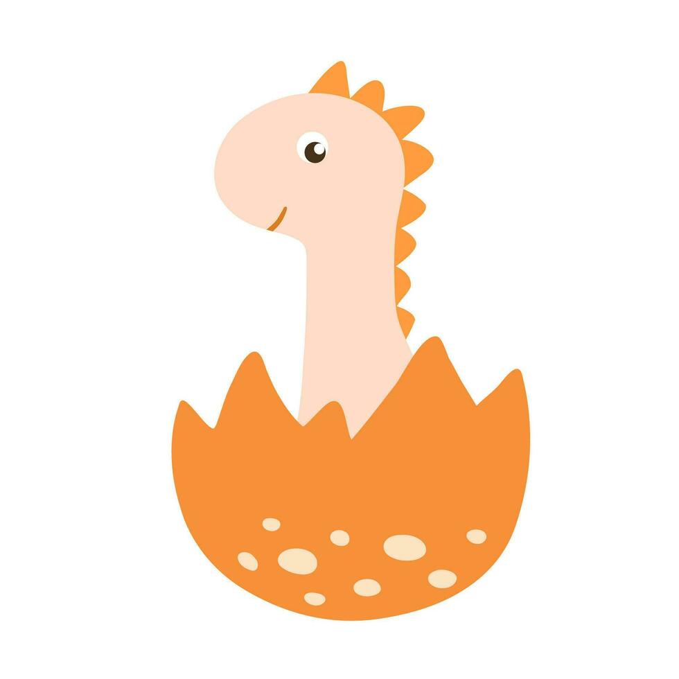 schattig weinig baby dinosaurus in ei. vector kleurrijk illustratie geïsoleerd Aan wit achtergrond voor kinderen