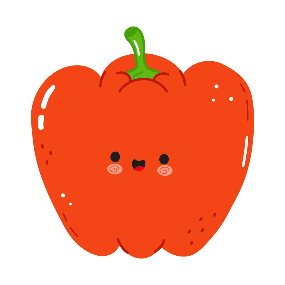 rood klok peper karakter. vector hand- getrokken tekenfilm kawaii karakter illustratie icoon. geïsoleerd Aan wit achtergrond. rood klok peper karakter concept