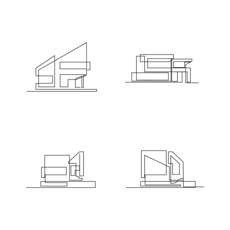 architectuur huis lijn illustratie ontwerp vector