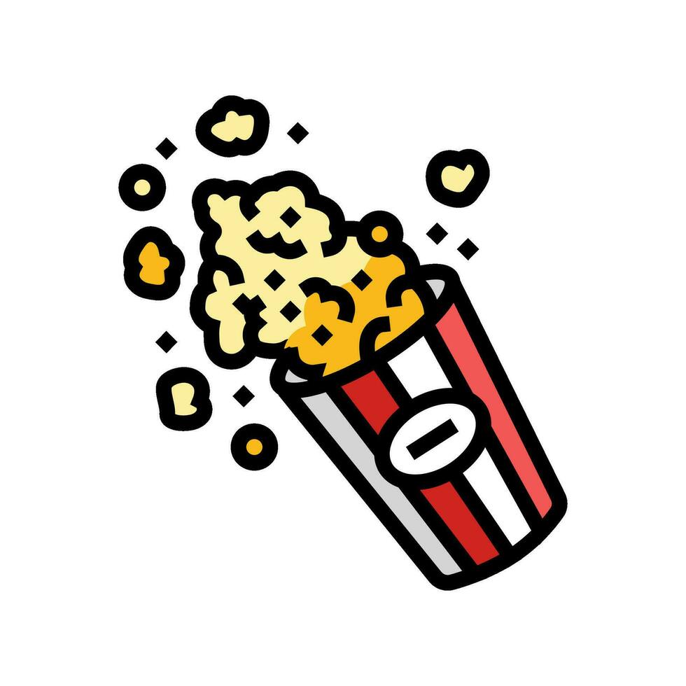 emmer popcorn rood wit kleur icoon vector illustratie