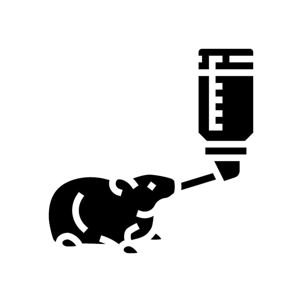 hamster drinken water glyph icoon vector illustratie