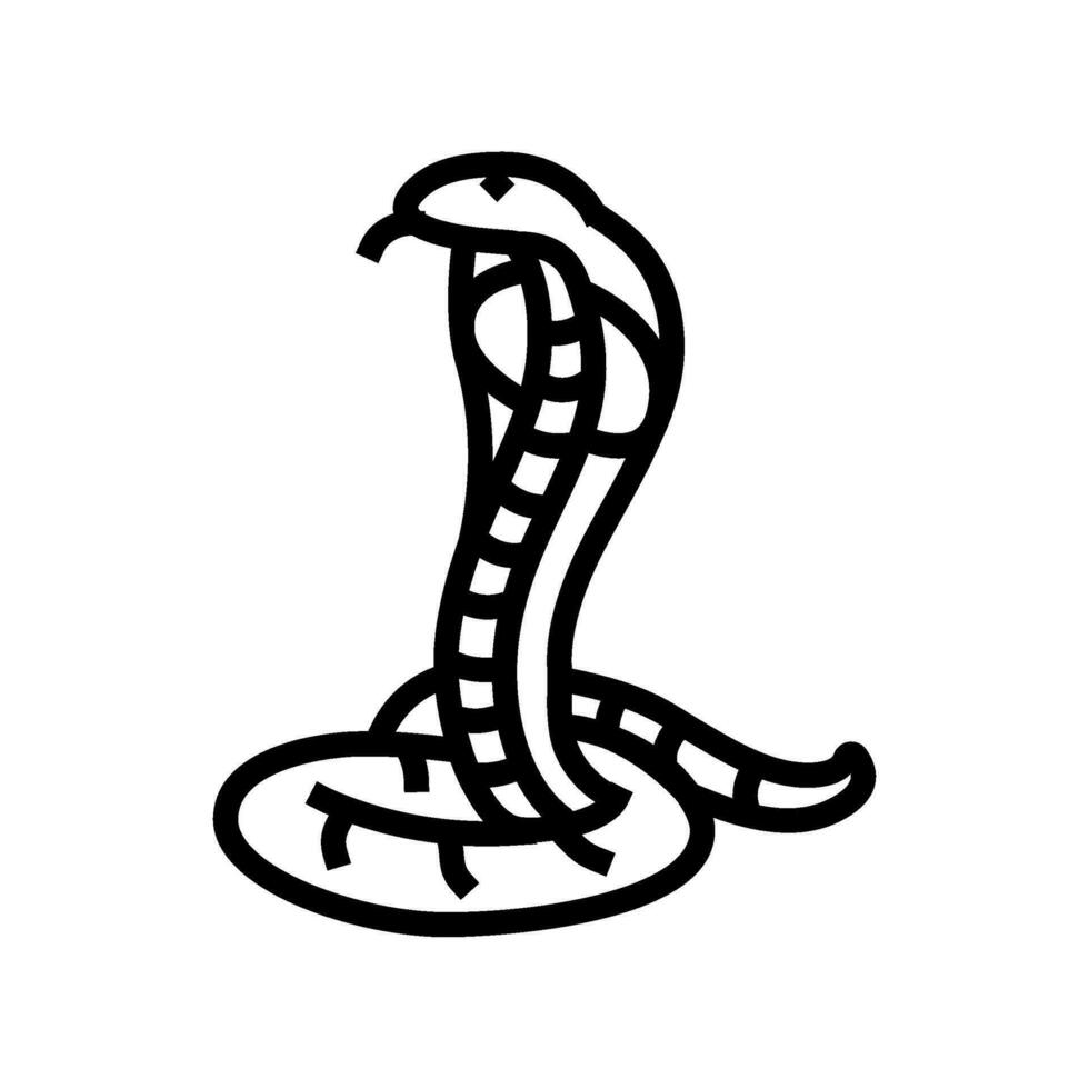 cobra dier slang lijn icoon vector illustratie