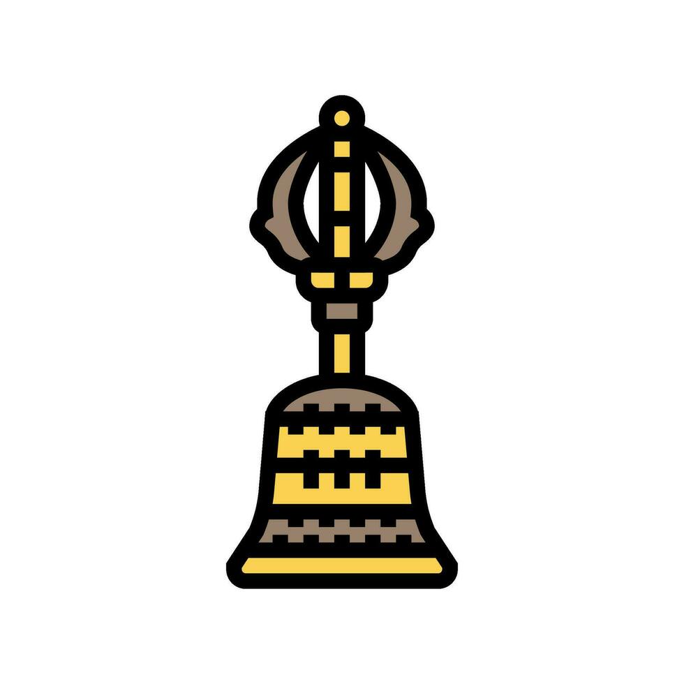 boeddhistisch klok ghanta kleur icoon vector illustratie