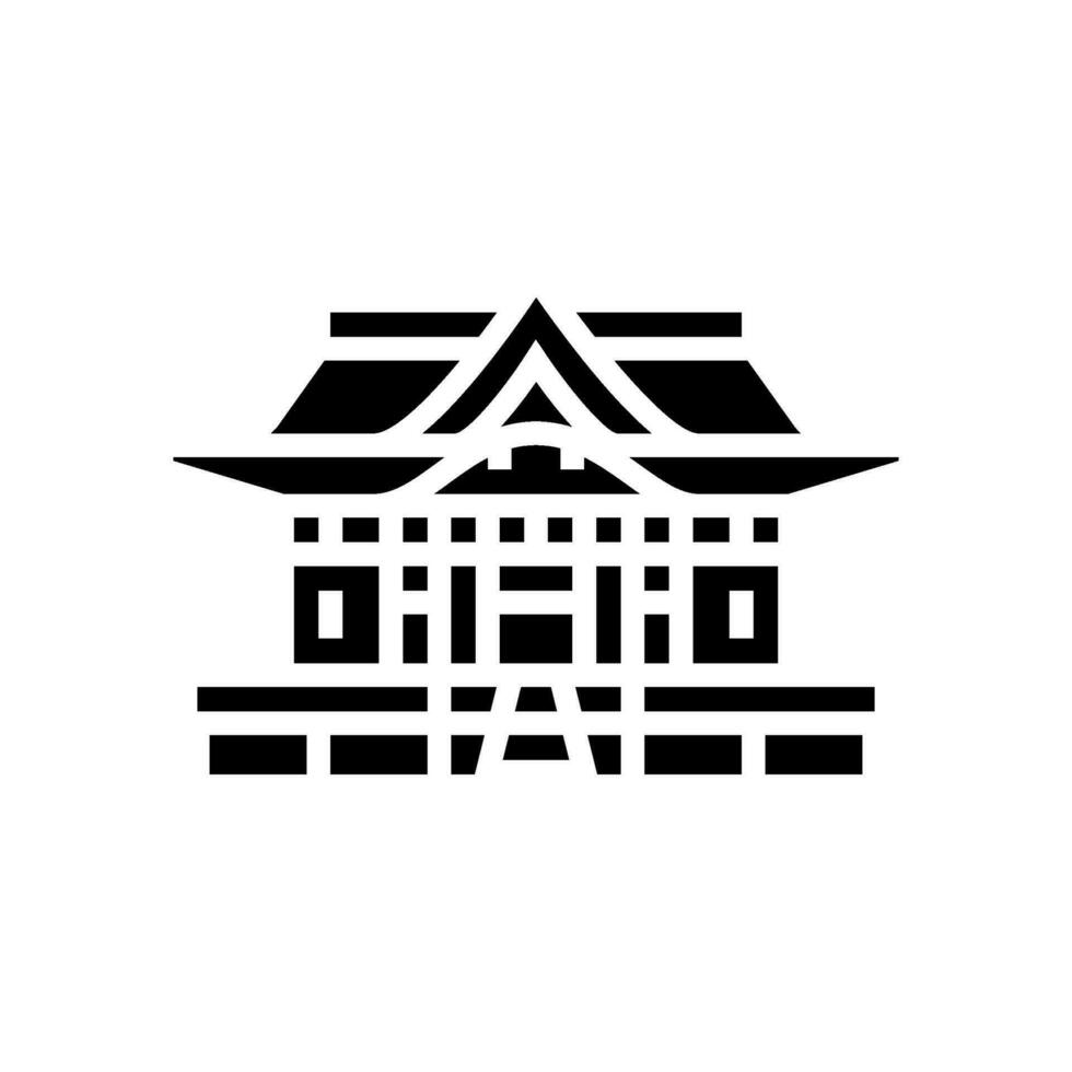 shinto altaar gebouw Shintoïsme glyph icoon vector illustratie