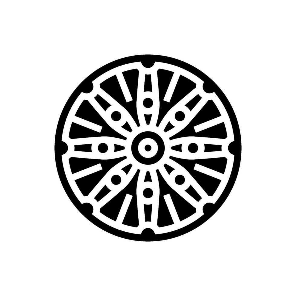 dharma wiel dharmachakra glyph icoon vector illustratie