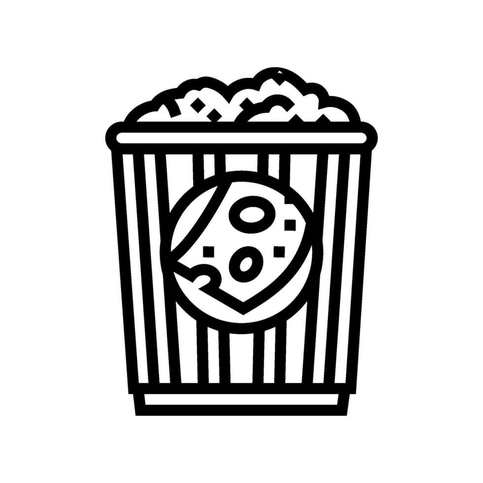 kaas popcorn voedsel lijn icoon vector illustratie