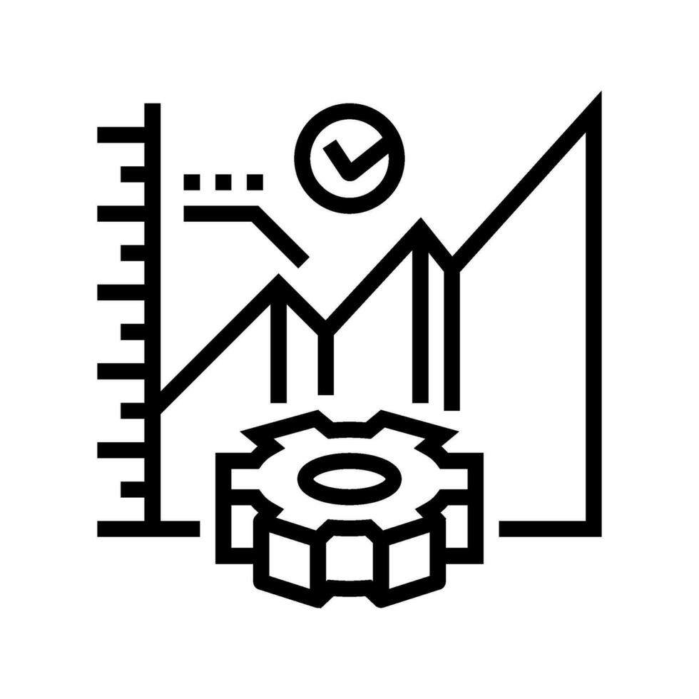 rendement verbetering fabricage ingenieur lijn icoon vector illustratie